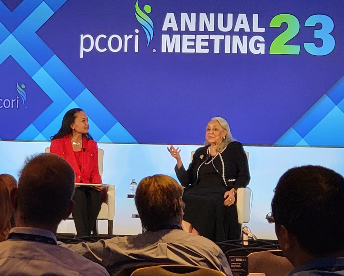 jlkrasch's tweet image. Wonderful keynote conversation between the incredible Dr. Nakela Cook, Executive Director of @PCORI, &amp;amp; the amazing Dr. Vivian Pinn, former Director of NIH&apos;s Office of Women&apos;s Health. So many memorable statements but one that really resonates: &quot;If not you, then who?&quot; #PCORI2023