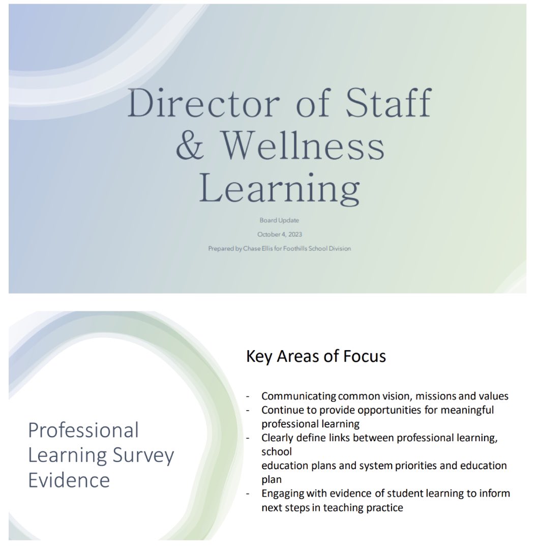 Board Meeting Oct. 4: Welcome to the role of Director of Staff & Wellness Learning Chase Ellis! #FSDTrustees appreciated hearing about the plan to support all @fsd38 staff as they strive to uncover & hold space for the conditions that lead to cultures of wellness. #flourishingFSD