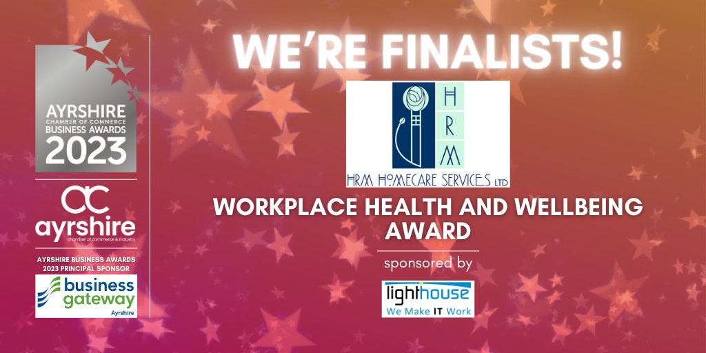 The team are thrilled to announce that we are finalists for the Workplace Health and Wellbeing Award at the 2023 Ayrshire Business Awards. 😊🤞 Looking forward to the @Ayrshirechamber Awards Dinner on Friday 6th October! #ABA23 🏆 #careaboutcare #wecare #homecare