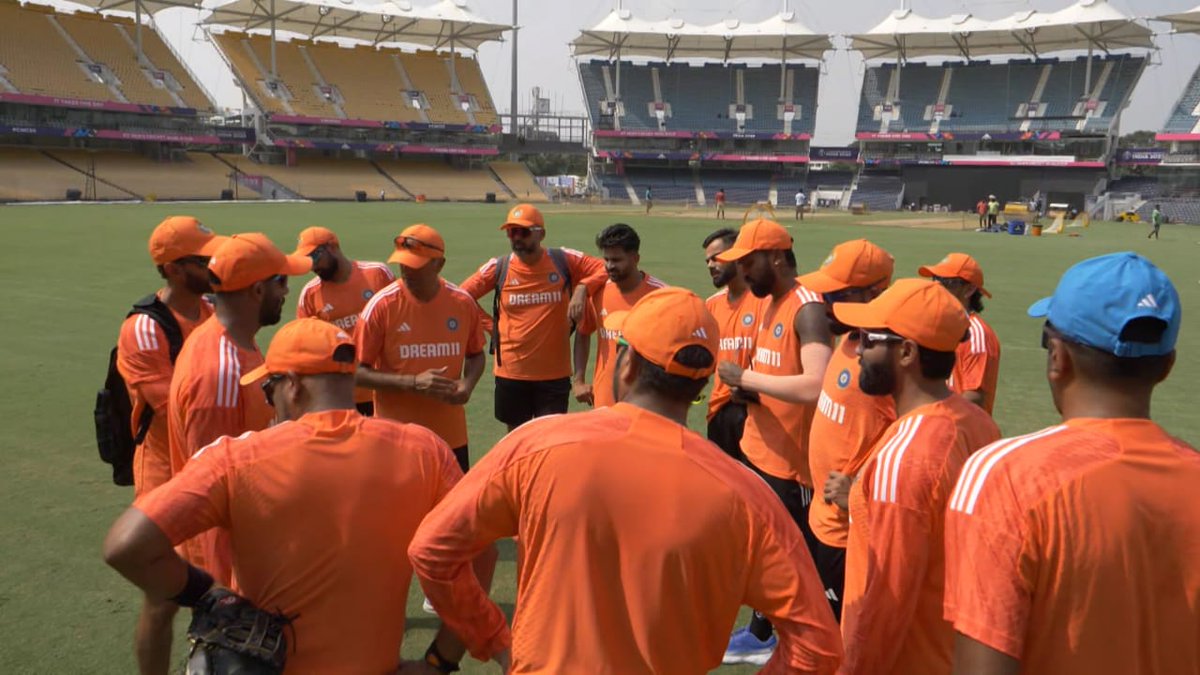 Team India in the practice session in the new training kit .
#INDvsAUS 
#ENGvsNZ