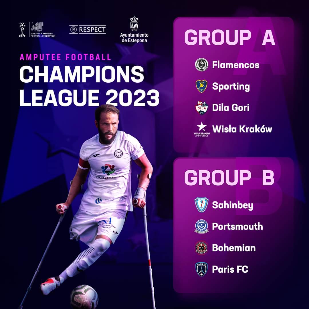 The 2023 Amputee Football Champions League groups have been decided. <a href="/bfcdublin/">Bohemian Football Club</a> will face current champions Sahinbey of Turkey, <a href="/Pompey/">Portsmouth FC</a> of England and Paris FC of France. The greater the challenge, the greater the glory 🔴⚫🇮🇪 🇹🇷 🏴󠁧󠁢󠁥󠁮󠁧󠁿 🇫🇷⚽