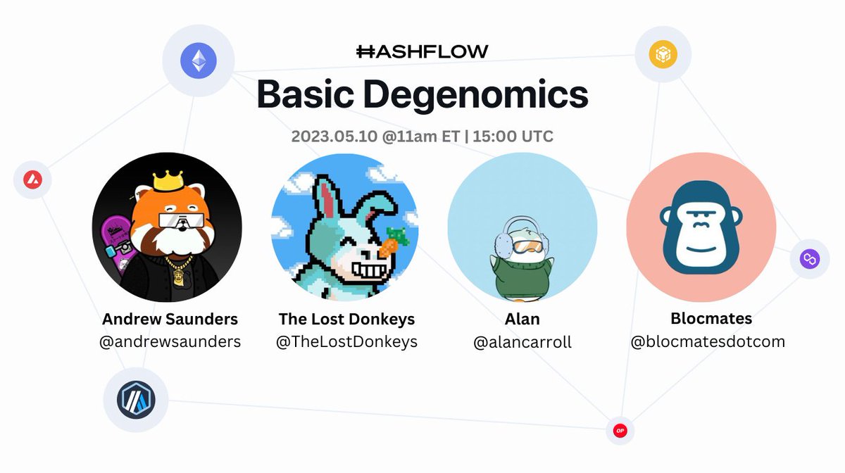 hashflow (@hashflow) on Twitter photo T - 1 hour until Basic Degenomics Ep. 3️⃣3️⃣!
Two battle-hardened <a href="/hashverse/">hashverse</a> allegiances, <a href="/TheLostDonkeys/">The Lost Donkeys 🥕</a> & <a href="/blocmatesdotcom/">blocmates.</a> are taking a quick combat break to join us for a chat ⏸️
We’re talking Battle Royale, community banter, uniting web3 and more!
Set a reminder⏱️🖤🤍 T - 1 hour until Basic Degenomics Ep. 3️⃣3️⃣!
Two battle-hardened <a href="/hashverse/">hashverse</a> allegiances, <a href="/TheLostDonkeys/">The Lost Donkeys 🥕</a> & <a href="/blocmatesdotcom/">blocmates.</a> are taking a quick combat break to join us for a chat ⏸️
We’re talking Battle Royale, community banter, uniting web3 and more!
Set a reminder⏱️🖤🤍