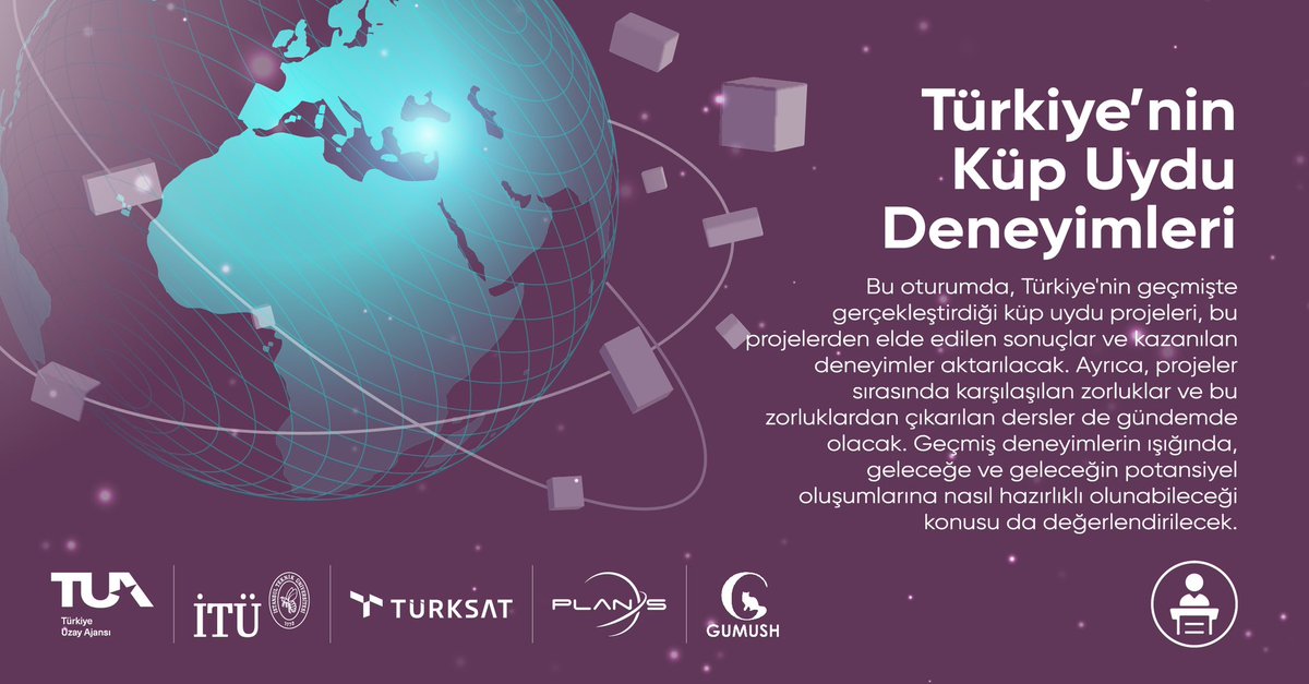 Turksat Uydu Haberleşme Kablo TV ve İşletme A.Ş.  Tarafından düzenlenen Yakın Yörünge ve Küp Uydu Çalıştayı içerisinde yer alacak paneller ve sektördeki eğilimleri, yenilikleri ele alacak içerikler şimdi daha da yakın. 

simdi.turksat.com.tr/program/

#şimdiyakın #küpuydu #uydu #uzay