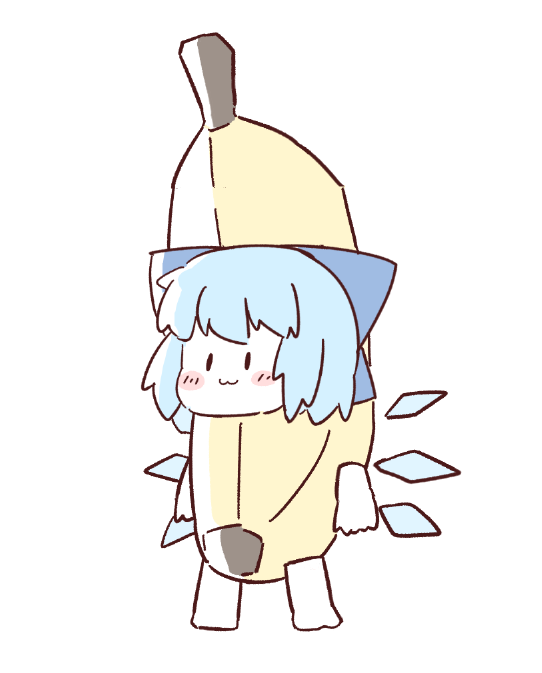 cirno 1girl blue hair solo wings ice bow food  illustration images