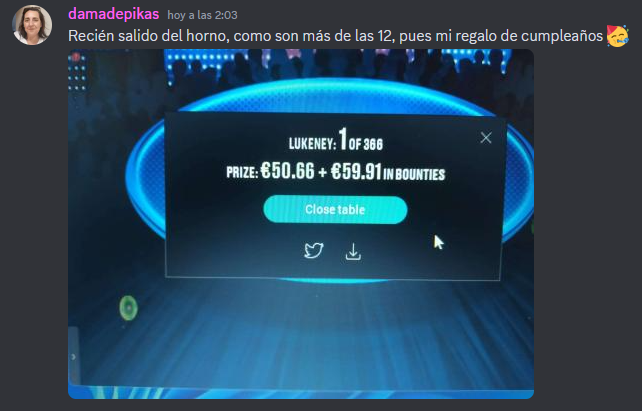 mentopoker's tweet photo. 🎂 ¡Soplar las velas y ganar un torneo a la vez! 🎂
🐒¡Parece de película pero no!
🥳¡Esto le ha pasado a la alumna @damadepikas ayer mismo!
🎂¡Muchas felicidades Lucía y que no pare el grind!
#GoMento 🍌 https://t.co/kQ7r6qb00L