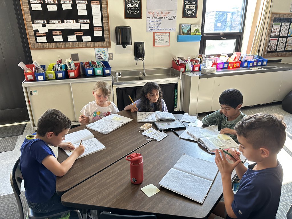 NickFisette's tweet photo. Third grade writers working hard to become their own job captains as we navigate through the writing process with our personal narratives #CULTURE #TroyUnion https://t.co/SRQBb0wooM