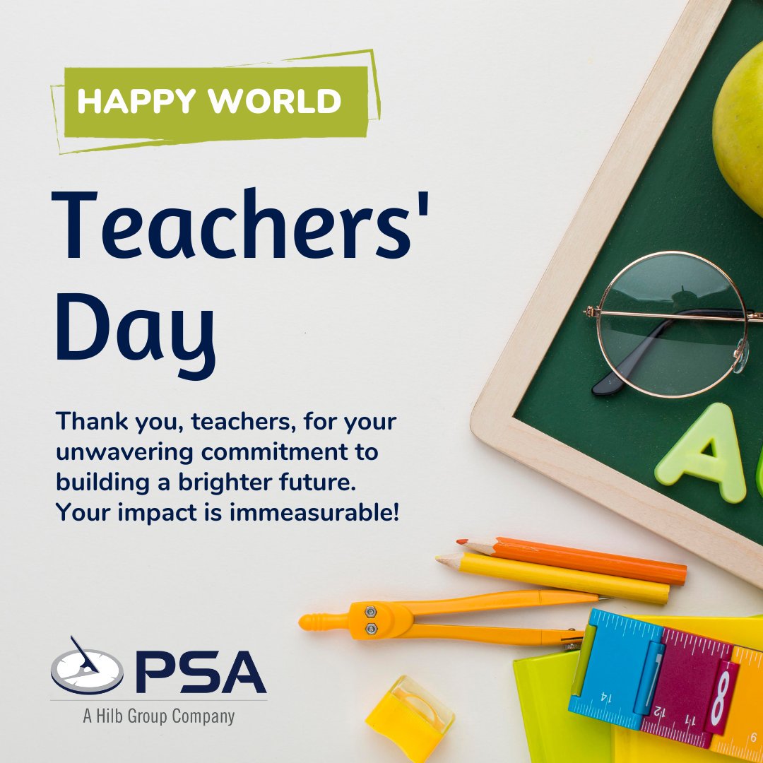 PSAFinancial's tweet image. Happy #WorldTeachersDay! Today, we recognize and thank all educators who work to shape the future, one lesson at a time. #TeacherAppreciation