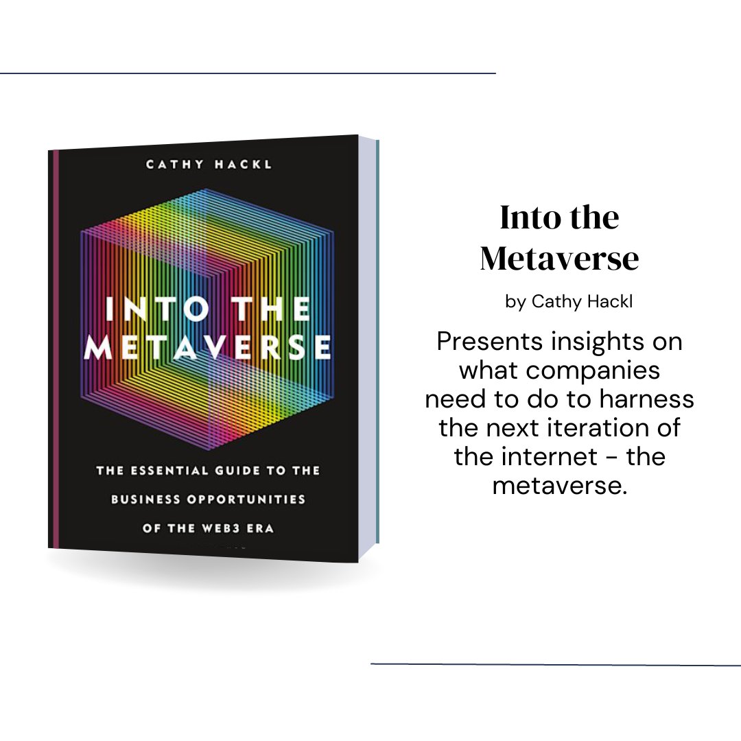 In Into the Metaverse, @cathyhackl presents illuminating insight into the Metaverse - what it is, how it works, and why it will soon play a major role in business, technology and society. 

#IntotheMetaverse #CathyHackl #Metaverse #mustread #dailyreading #booklovers #TechandAI