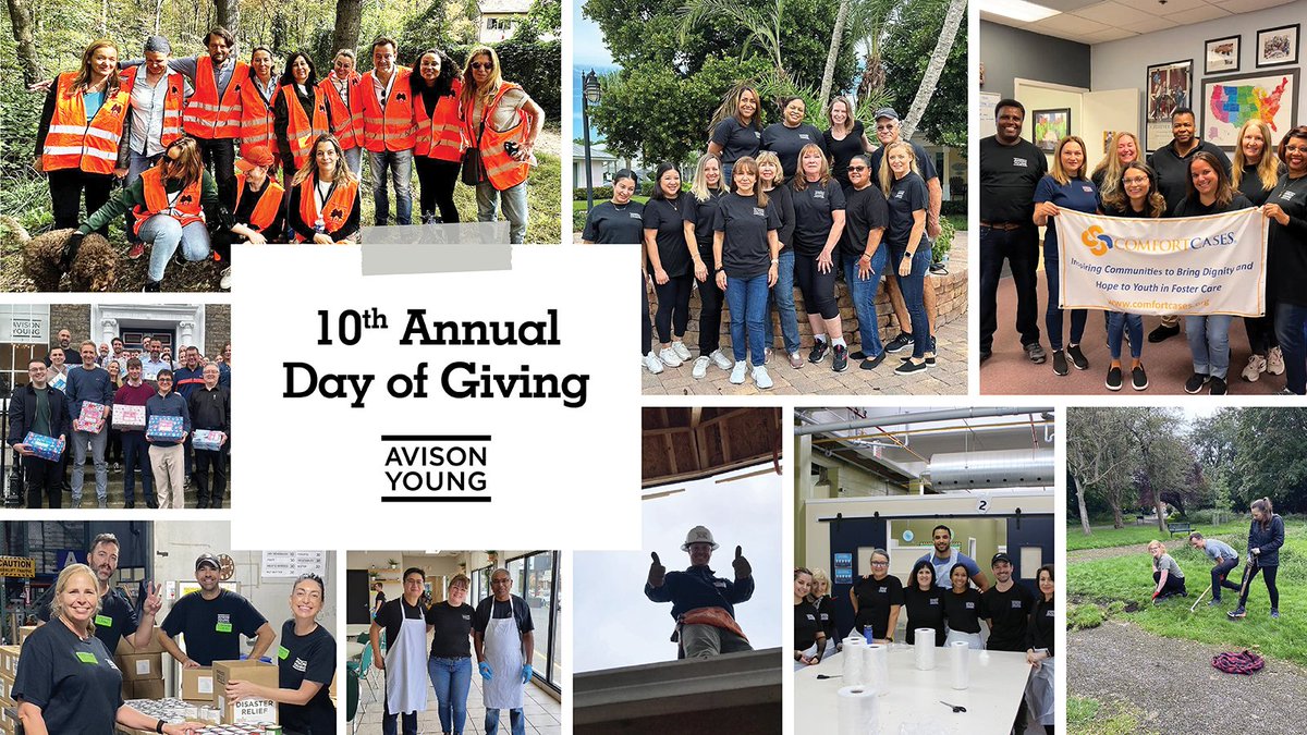 On September 28, Avison Young held its tenth annual global Day of Giving event, providing more than 7,640 hours of service to over 80  community organisations.

Check out more #DayOfGiving highlights: avisonyoung.com/news-release/-…

#MakeGoodThingsHappen #AYDifference