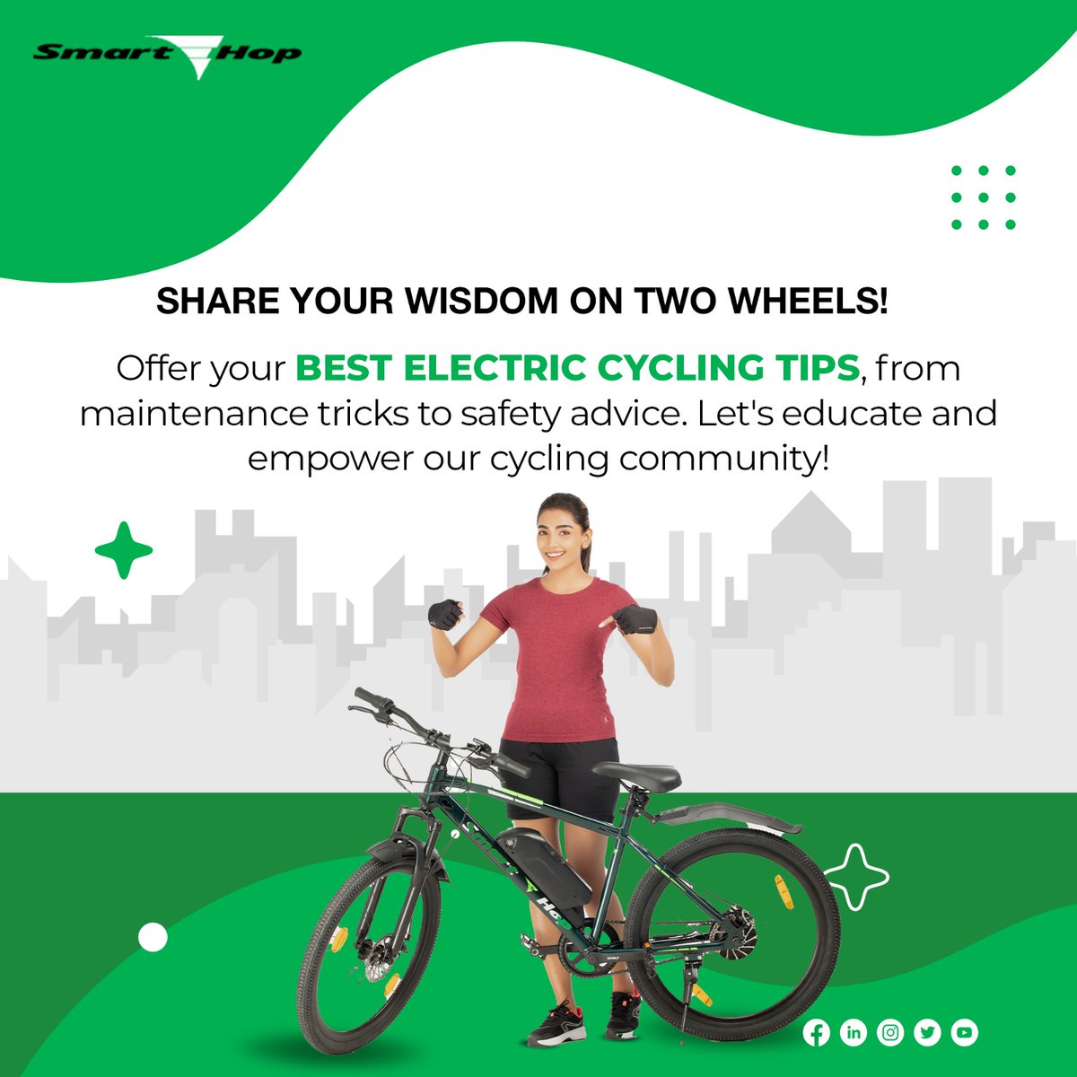 smartehop's tweet photo. Wheels of Wisdom: Share your wisdom on two wheels! Offer your best electric cycling tips, from maintenance tricks to safety advice. Let's educate and empower our cycling community! π² #WheelsOfWisdom #SmartEHop #MadeInChennai #SmartEHop #SustainableMobility #Ecycle #NammaChennai https://t.co/5kDc633jfM