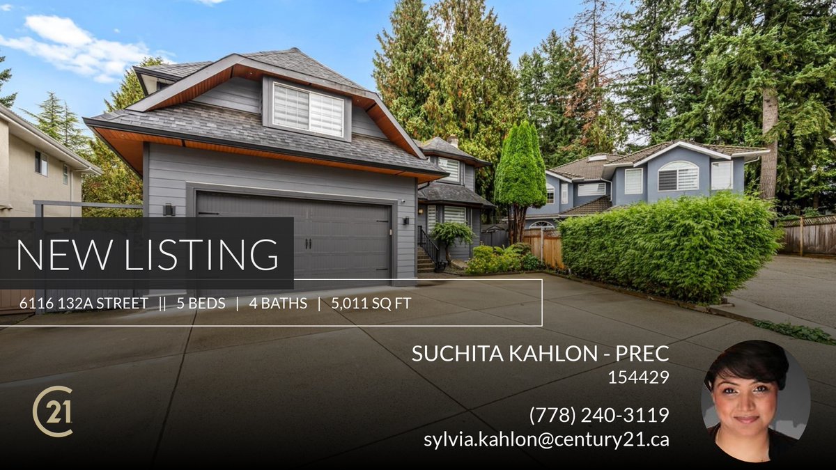📍 New Listing 📍 Take a look at this fantastic new property that just hit the market located at 6116 132a Street in Surrey. Reach out here or at (778) 240-3119 for more information

Suchita Kahlon PREC | REALTOR
Cell: 778 240 3119... homeforsale.at/6116_132A_STRE…