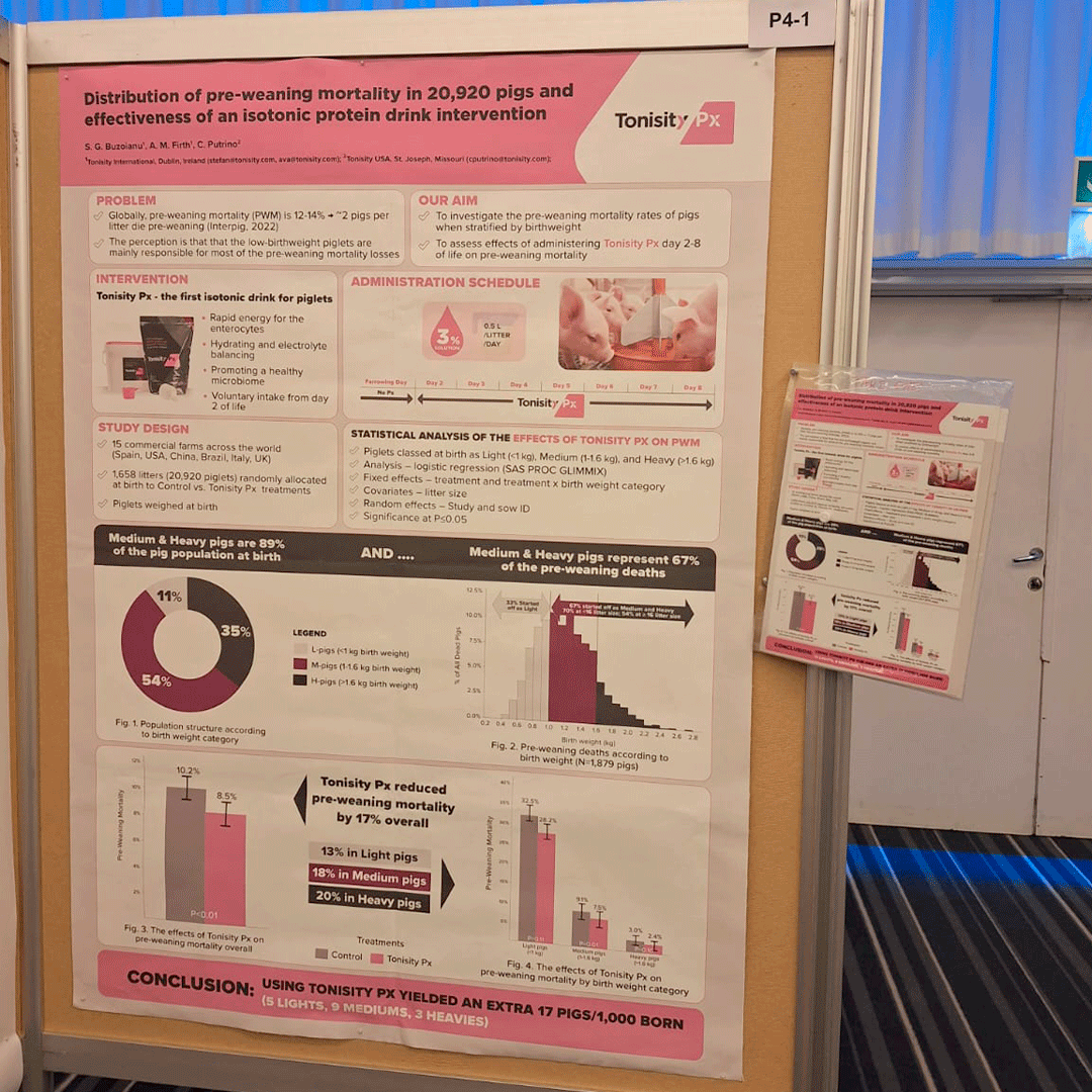GetTonisity's tweet photo. #TBT to when we presented our 'Distribution of pre-weaning mortality in 20,920 pigs and effectiveness of an isotonic protein drink intervention' poster at the Pig Research Summit - THINK Pig Health &amp; Nutrition Conference 2023 in Copenhagen, Denmark.
#tonisity #pigs #farms #swine https://t.co/sv7dfOBRUr