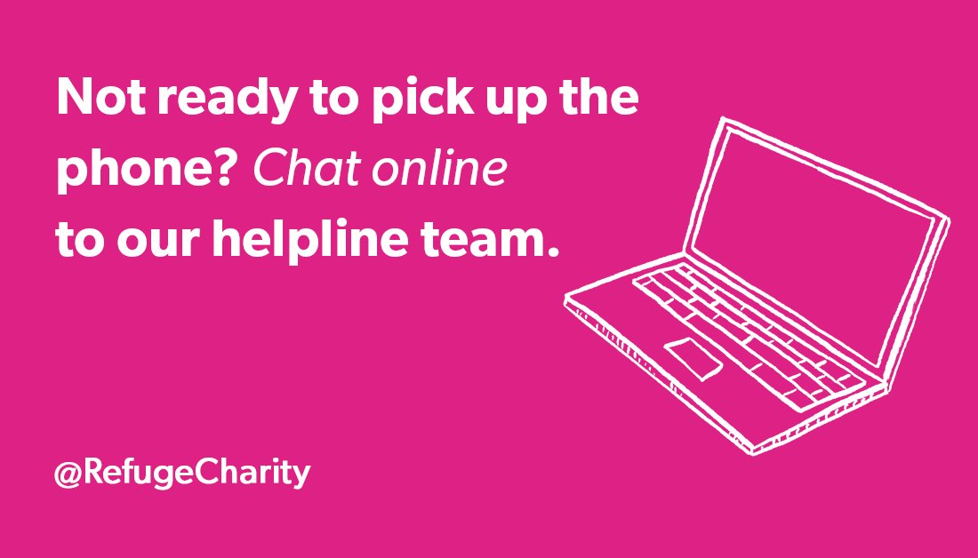 RefugeCharity's tweet photo. For a woman experiencing domestic abuse, picking up the phone can feel incredibly daunting. Please share our live chat details, open 3-10pm, Monday to Friday, so every survivor knows she can also reach out to us online > https://t.co/6yvrLl7KOF https://t.co/mUcFt99rai