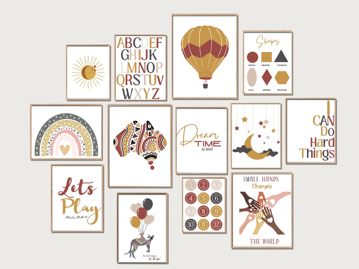Harmonytrad's tweet photo. Check out the Aboriginal Kids Educational Wall Gallery! 🎨🌍 #KidsEducation #IndigenousArt #CulturalLearning https://t.co/FSCUDxcsyt