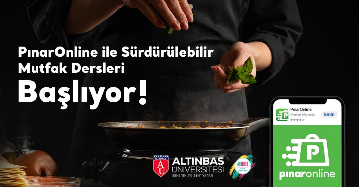 Üniversitemiz ve @pinaronlinetr iş birliği kapsamında sektörün profesyonelleri ile buluşmaya devam ediyoruz. PınarOnline ile Sürdürülebilir Mutfak dersi’nde Gastronomi ve Mutfak Sanatları bölümü öğrencilerimizi bir araya getirdiğimiz markalı dersimiz, güz döneminde mutfakta.