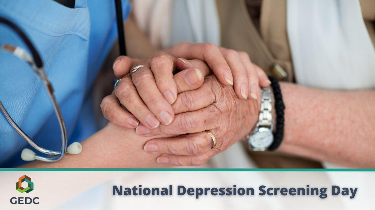 theGEDC's tweet photo. Older adults are at risk for depression &amp; patients who screen positive may have no history. This @JGEM_AAH article examines the relationship between a positive geriatric depression screen, chief complaint &amp; readmission risk: https://t.co/Bogqxhk4Mk
#NationalDepressionScreeningDay https://t.co/TWsoycN7pB