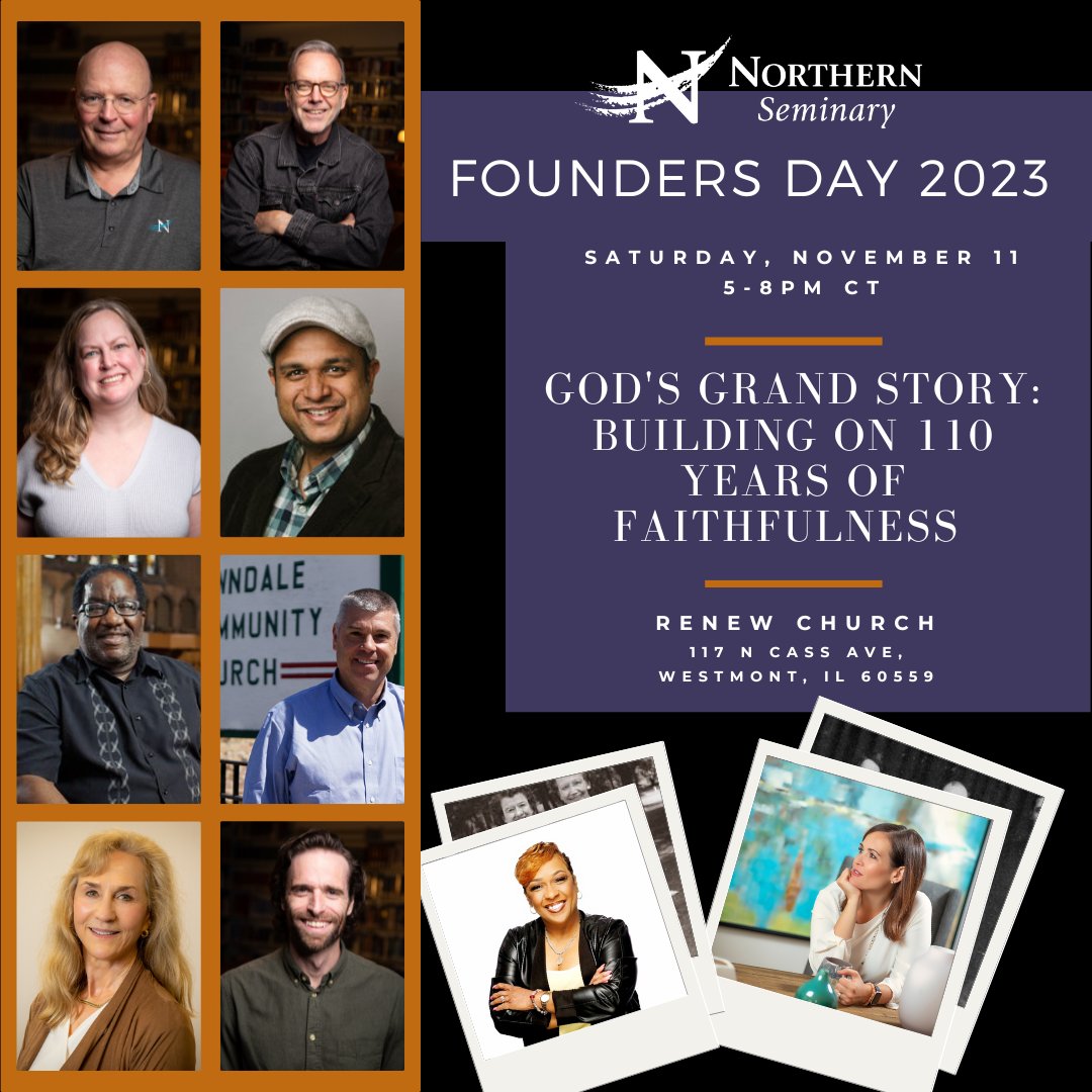 nseminary's tweet photo. YOU ARE INVITED! Founders Day 2023 will be held November 11th! We are putting together a truly inspiring night with speakers like @TaraBeth82 , @scotmcknight , @NijayKGupta , @bethfelkerjones , @fitchest, and @freshfire115!

Join us  >> https://t.co/PzDUwcSB2t

#seminary https://t.co/4zsgAhefIc