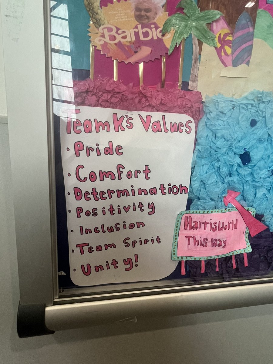 TeamKinloch's tweet photo. Our first House Board is officially finished and up for the school to see!

We really hope everyone enjoys our ‘Barbie’ theme, as it was a lot of fun to create.🩷

A massive well done to all the other House Boards which were also fabulous!👏💙 https://t.co/mlVtowv3l4