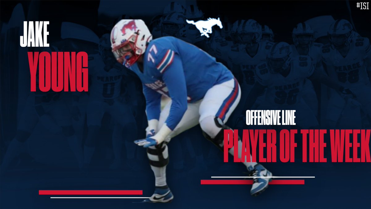 JJPMustangFB's tweet photo. A key to our second half resurgence in week 6 was the play of Jake Young and that is why he is our Offensive Lineman of the Week! https://t.co/MEx4k28m4J