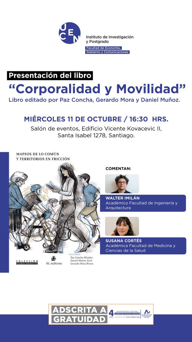 Dr Paz Concha (@pazc) on Twitter photo Presentaremos nuestro libro con <a href="/daniel_m_z/">Daniel Muñoz Zech</a> y <a href="/morarrivera/">Gerardo Mora Rivera</a> en la <a href="/ucentral_cl/">Universidad Central de Chile</a> con tremendos comentaristas. No se requiere inscripción, sólo venir al edificio VKII el miércoles 11 a las 16:30. Les esperamos con café. Presentaremos nuestro libro con <a href="/daniel_m_z/">Daniel Muñoz Zech</a> y <a href="/morarrivera/">Gerardo Mora Rivera</a> en la <a href="/ucentral_cl/">Universidad Central de Chile</a> con tremendos comentaristas. No se requiere inscripción, sólo venir al edificio VKII el miércoles 11 a las 16:30. Les esperamos con café.
