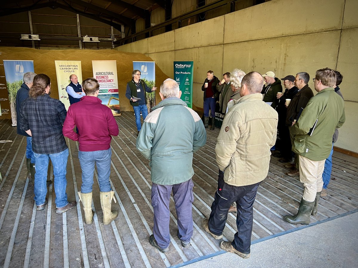 Terravesta's tweet photo. We had a great #Miscanthus farm walk co-hosted with @Brownandcorural recently!

Thanks to farm host Rob Meadley who covered the latest SFI developments &amp; to Dr. Iain Gould @unilincoln who spoke about soil carbon.

Join us at our next #Warwickshire event ➡️https://t.co/tjbUSyc7vR https://t.co/fgKAtrM5JJ