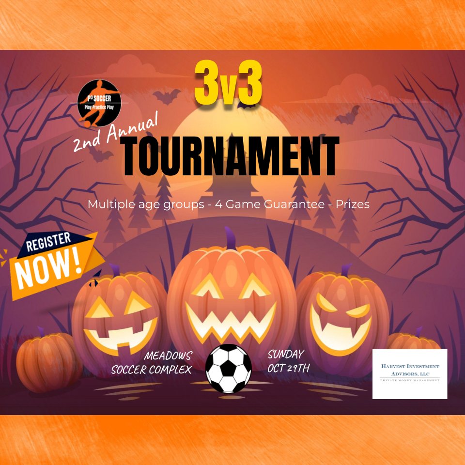 TLHSoccerClub's tweet photo. Don't miss your chance to get a team in the P3 3 v 3 Tournament! Sign up here: https://t.co/TY6HnBUzWp https://t.co/rcwAxdMPvD