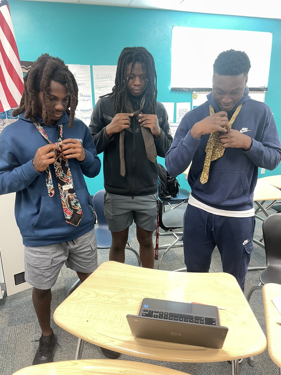 EastLeeCountyHS's tweet image. Our East Lee County High School Jaguars are not just about academics; they're about learning valuable life skills too! #ModelMen showing their classmate how to tie a tie. Empowering each other with style and knowledge. 👔 👏#LifeSkills #Teamwork #JaguarPride