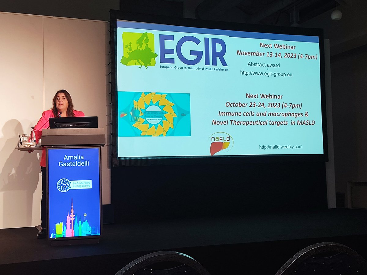 #EGIR study group chair, <a href="/gastaldelli_amy/">Amalia Gastaldelli</a>, presenting the steering committee and  announcing the next webinars 13-14 November. Submit you abstract and join us!
<a href="/EASDelearning/">EASDelearning</a> <a href="/EASDnews/">EASD</a> #EASD2023