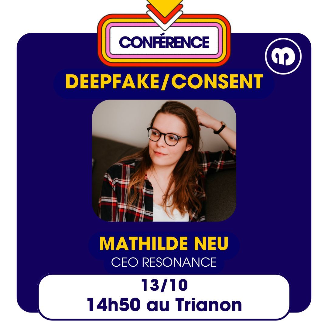 🇫🇷 RESONANCE AU PLUS GRAND RASSEMBLEMENT DE LA FILIÈRE MUSICALE EN FRANCE 🎙️

Pour la 5ème année consécutive notre CEO Mathilde Neu interviendra au sujet des Deepfakes et du Consent au MaMA Festival le 13/10 à 14h50 au Trianon ! 🤠

Merci au #MaMAInvent pour leur invitation !