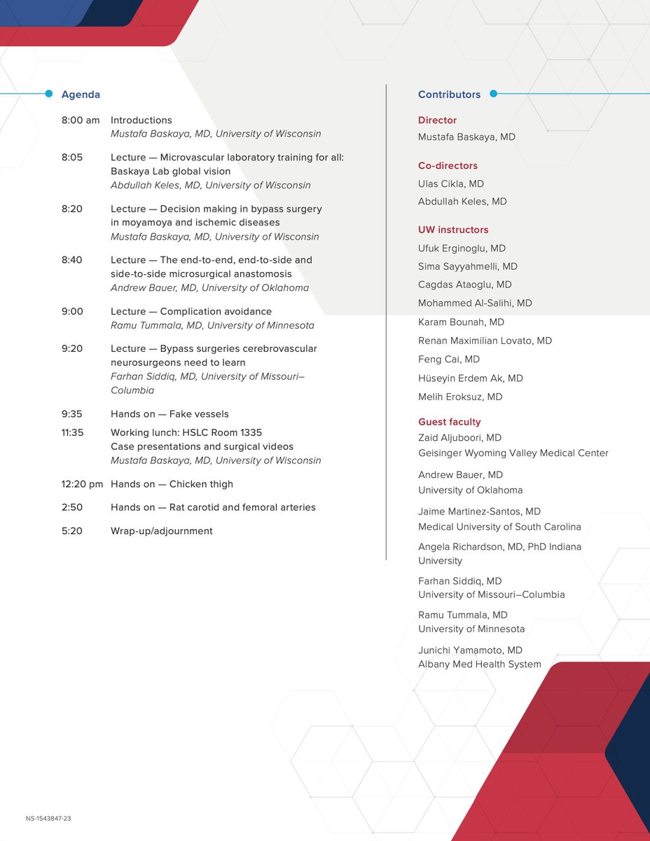 📢 Join us for the Department of Neurological Surgery’s Annual Microsurgery and Microvascular Anastomosis Course!
📅 Date: October 7, 2023
🕒 Time: 8:00 am - 5:20 pm
📍 Location: Madison, University of Wisconsin
#microvascular #microsurgery #medicaltraining #medicaleducation