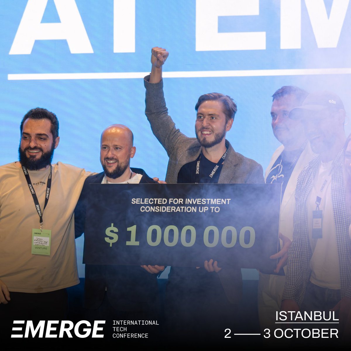 🎉EMERGE CHALLENGE winners announced in Istanbul! Congrats to finalists:
1️⃣Boomerangme 🇺🇸 - Loyalty Platform
2️⃣TYMY 🇹🇷 - Sales SaaS
3️⃣Pass24.online 🇦🇪 - Cloud Access Control
Venture fund Contribution Capital is prepared to invest up to $M!👏
#EMERGEChallenge #EMERGEconf