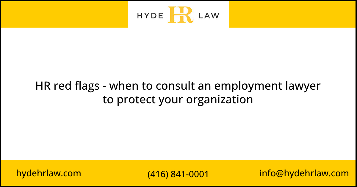 🔴 HR Professionals, beware of these red flags:
1️⃣ Human Rights & Terminations
2️⃣ Workplace Accommodations
3️⃣ Just Cause Dismissals
Avoid costly pitfalls and safeguard your company's reputation. Learn more: hydehrlaw.com/blog/post/red-…
#HRManagement #EmploymentLaw #CanadianLaw