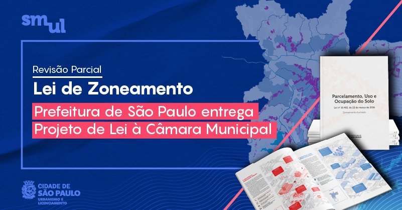 smul_sp's tweet photo. PL da Revisão Parcial da Lei de Zoneamento enviado à Câmara Municipal de São Paulo.
Saiba mais: https://t.co/KQDfaNDprc
@prefsp #zoneamento #lpuos https://t.co/rJI9A2ApbG