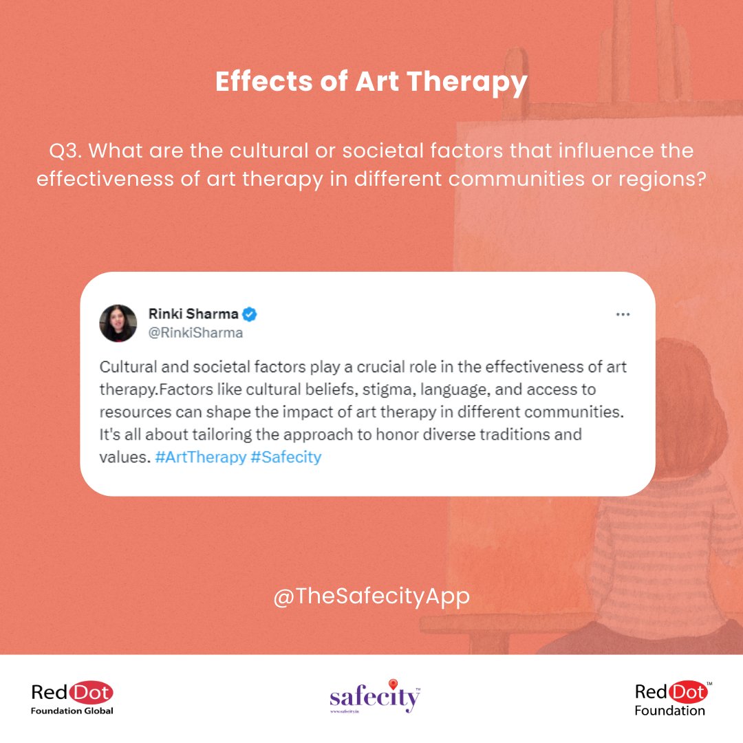 TheSafecityApp's tweet photo. Here’s a recap of our #Safecity chat with Ashmi Sheth (@Ashmi_Sheth) on "Effects of Art Therapy".

Access the full recap here: https://t.co/VSRHKXNY4u

#ArtTherapy

#MentalIllnessAwarenessWeek

#RedDotFoundation https://t.co/KJxjgUaGou