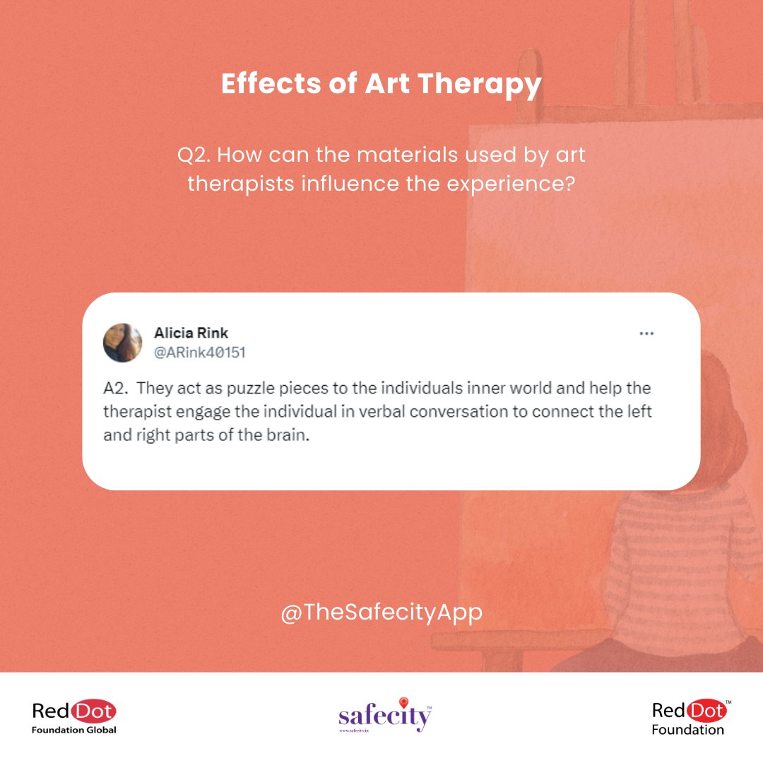 TheSafecityApp's tweet photo. Here’s a recap of our #Safecity chat with Ashmi Sheth (@Ashmi_Sheth) on "Effects of Art Therapy".

Access the full recap here: https://t.co/VSRHKXNY4u

#ArtTherapy

#MentalIllnessAwarenessWeek

#RedDotFoundation https://t.co/KJxjgUaGou