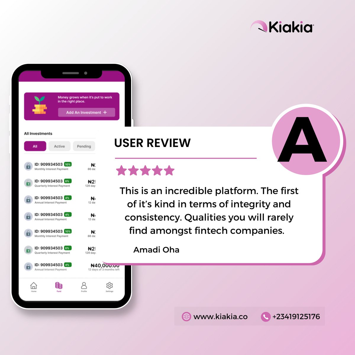 #kiakiaReview #InvestmentThursday