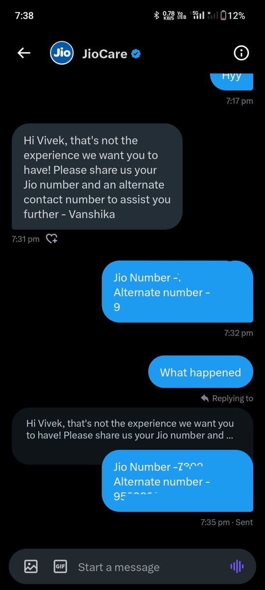 VivekYa35547836's tweet photo. This is the service of @JioCare 
#shameonjio,@reliancejio @RIL_Updates .. https://t.co/UZ4UbVPTBb