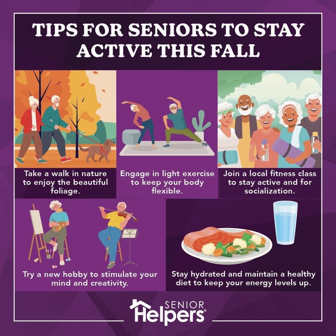 SrHelpersWarren's tweet photo. It's Active Aging Week, which means it's the perfect time for seniors to stay active and enjoy the season! Check out these 5 tips to help you stay active this autumn. Don't forget to share with your loved ones! 💪  #activeagingweek #seniorfitness #seniorlifestyle #healthyaging https://t.co/5nlOxJSEpc