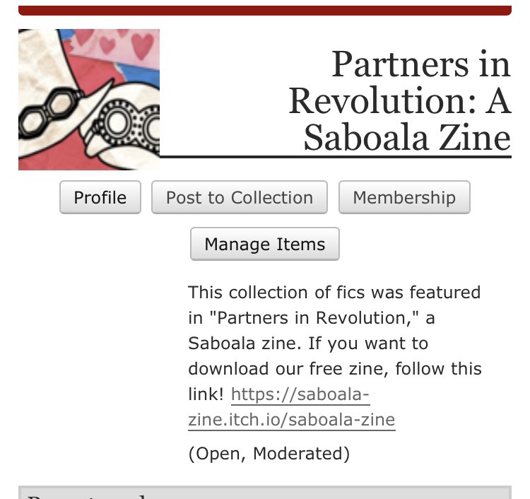 saboalazine's tweet photo. There’s a collection of the works featured in our zine on Ao3! If there was a story that you particularly enjoyed, please consider leaving some kudos and a nice comment on their Ao3 post ✨ https://t.co/06ayOL0xjg