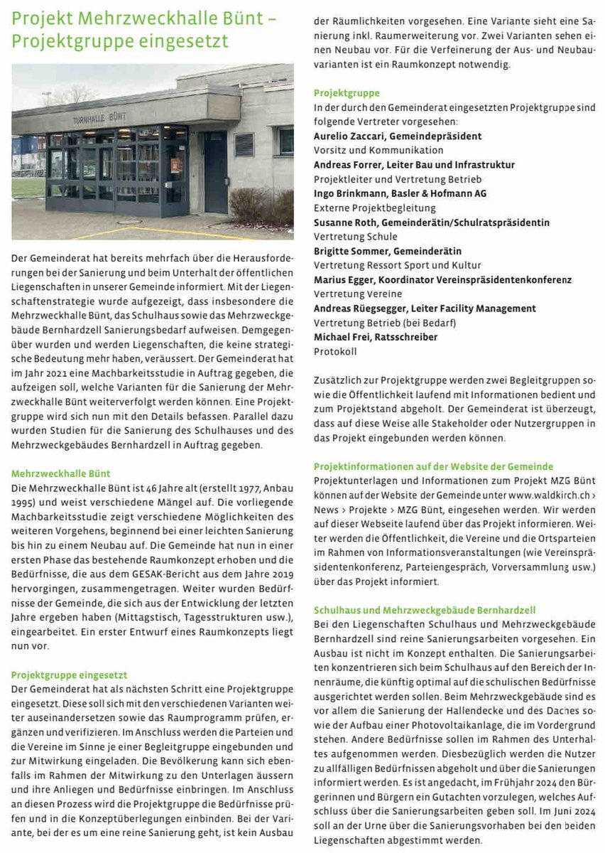 Das neue Waldkirch Aktuell ist online und damit ein Rückblick auf eine wunderschöne Viehschau 2023 sowie Infos zum Projekt MZG Bünt. Mehr unter waldkirch.ch/DE/26/Mitteilu…