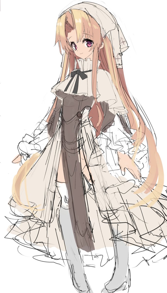 昔はこういう立ち絵が限界だったが、今はこれぐらいは描けるのできっと成長はしている 