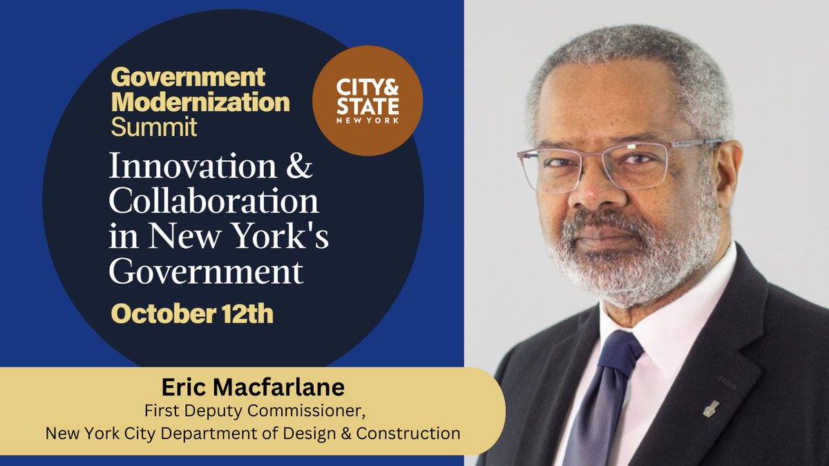 CSNY_Events's tweet image. On 10/12, join us for a panel on upgrading infrastructure in New York at the #GovModernization Summit featuring @NYCDDC&apos;s Eric Macfarlane! Find out more &amp;amp; register here: bit.ly/3DqXfAW