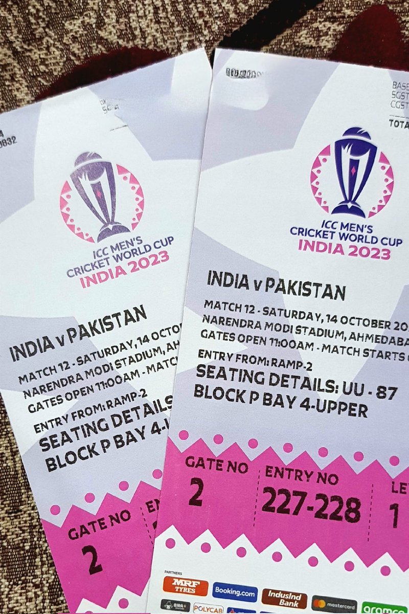 Finally.! The Tickets are here.! 💙
#INDvsPAK #INDvPAK #WorldCup2023 #CWC23 #CWC2023 #WorldCup #worldcuptickets #CricketWorldCup2023 #CricketWorldCup #Ahmedabad #NarendraModiStadium #TeamIndia #RohitSharma #BleedBlue #IndiaVsPakistan #Oct14