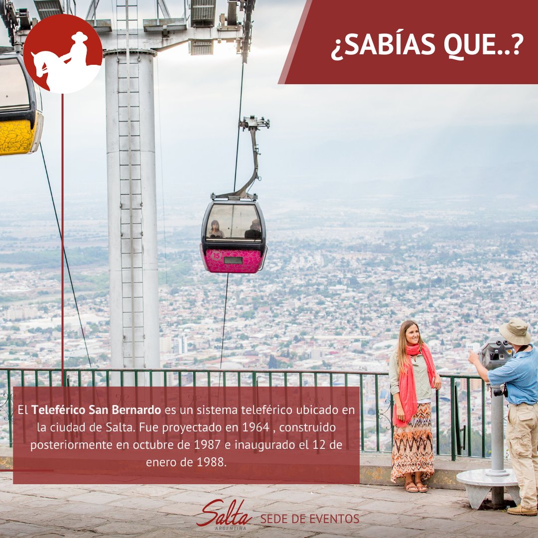 Teleférico San Bernardo, icono en la ciudad de Salta. Brinda una excelente vista panorámica a la ciudad 😍#SaltaDestino #SaltaConventions #BureauSalta #TurismoDeReuniones #SaltaSedeDeEventos #AtractivoTuristico