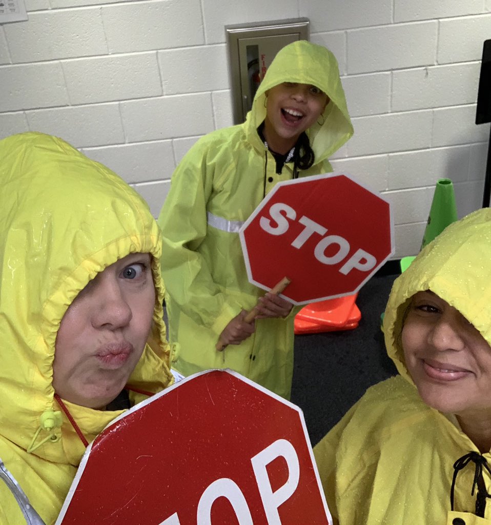 It’s raining, it’s pouring…the crossing guards are soaking!  Love working with these peeps! 🎵❤️🎶#bengalpride