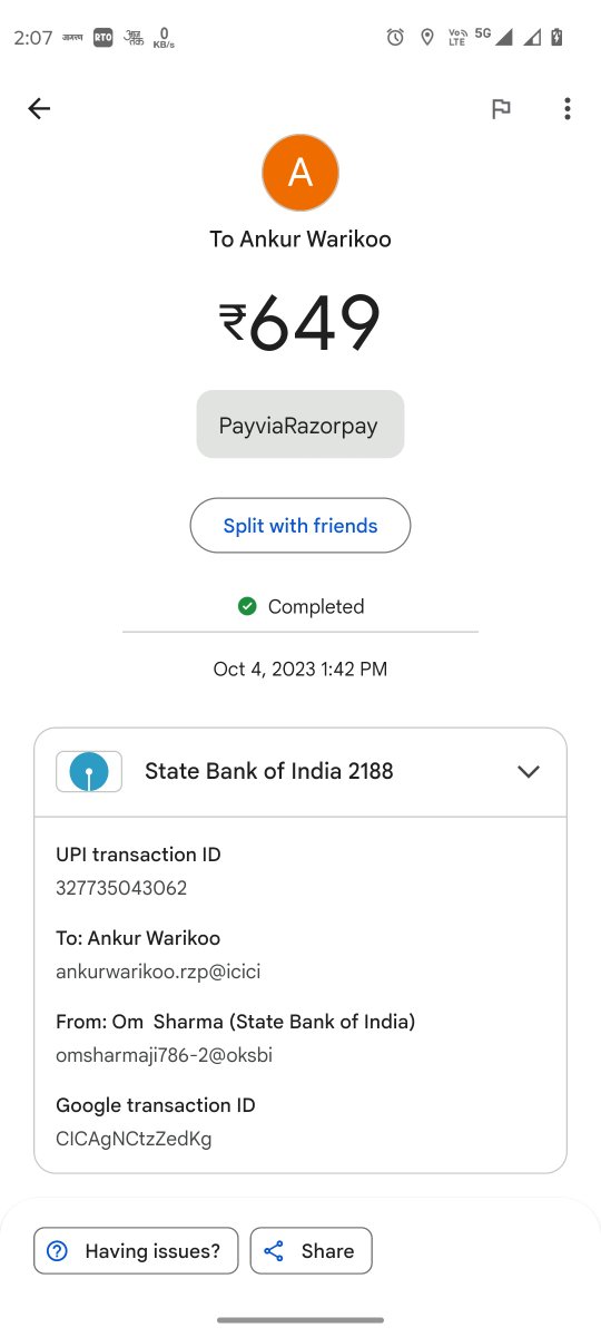 OmUnlimted's tweet photo. @warikoo @warikoo Ap bahut bade chor or froud inshan h mere 649 rs kha gye ho mujhe course bhi nhi Mila h na apka koi contact number h . https://t.co/s5Wdj9NmzL