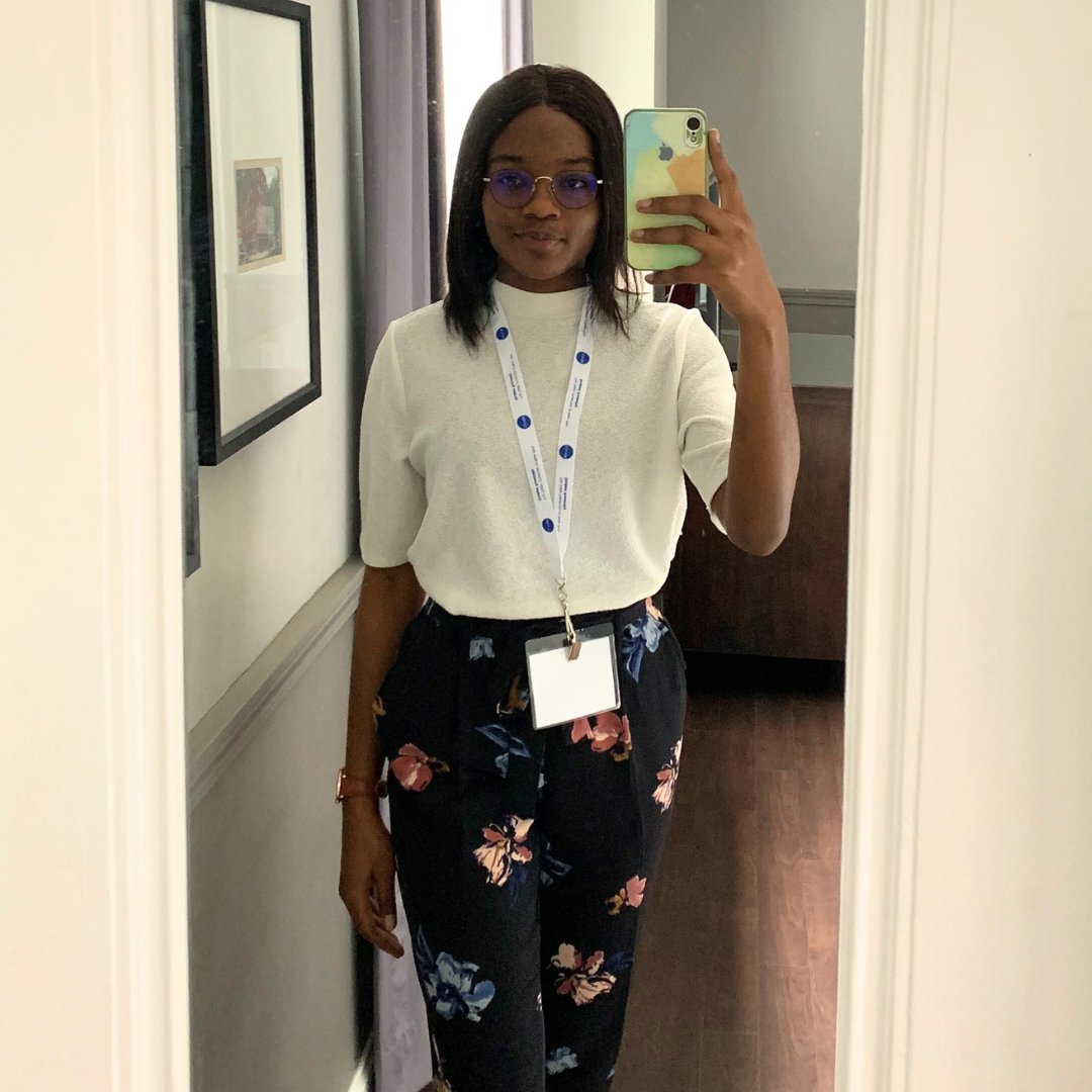 SUNYCantonLC's tweet photo. Happy #TutorAppreciationWeek! Meet Loica, a transfer student from Cameroon and one of our late-night tutors. The Late Night Learning Lab is open virtually &amp; in person Sun., 1 PM to 12 AM, and Mon. -Thurs., 5 PM to 12 AM. Read her message to students on FB or IG!  #SUNYCanton https://t.co/s9vHHD6bPs