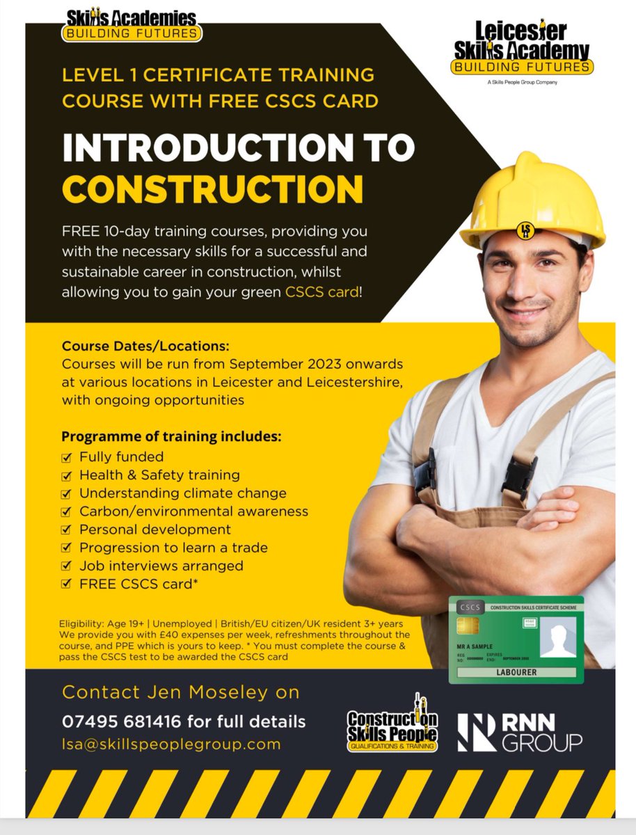 StMatthewsBL's tweet photo. Programmes will be running on a fortnightly basis, starting alternate weeks at St Matthews Big Local
•Intro to Business and IT Level 1 -  starting 9th Oct and 23rd Oct
•Intro to Construction Level 1 with Health and Safety and Green CSCS card – starting 16th Oct and 30th Oct https://t.co/qkwhulSN6W