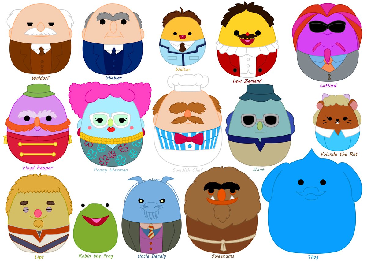 manyfandomotaku's tweet image. #muppetstwt Look at these adorable Muppet squishmallow designs I found!! Credit goes to DeviantArt user dannichangirl.