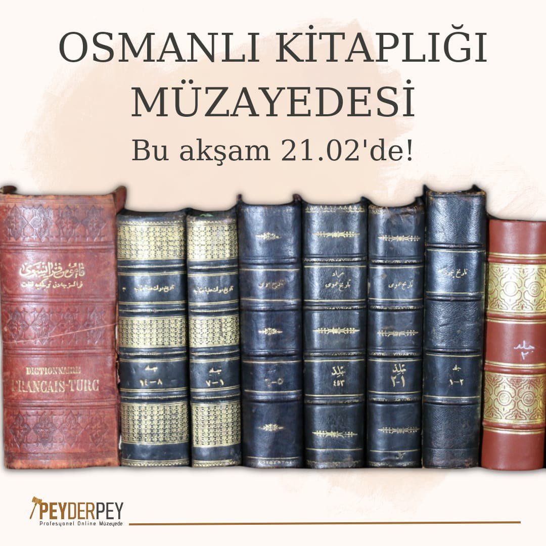 Osmanlı dönemi baskısı edebiyat, tarih, bilim kitapları ve süreli yayınlar bu akşam 21.02'de başlayacak olan canlı müzayede ile yeni sahiplerine kavuşuyor! Bu nadir eserleri ve müzayede heyecanını kaçırmayın!

Müzayedeyi incelemek için ⤵️
peyderpeymuzayede.com